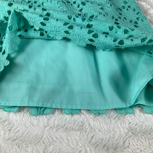 Lilly Pulitzer Size 0 Eyelet Layered Vintage Teal Green Empire  Waist Dress - Picture 9 of 14